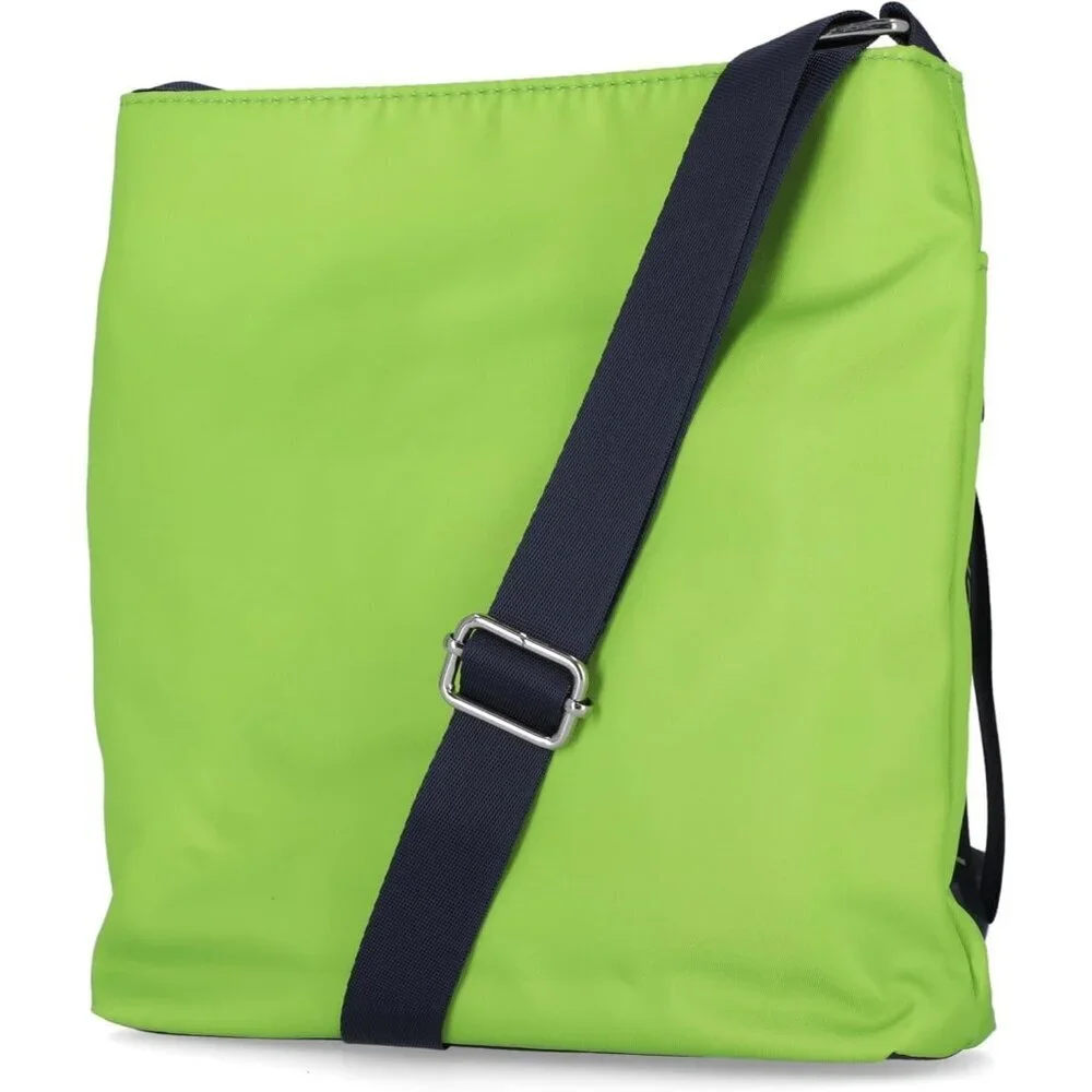 Women's Lime Nylon Crossbody Bag Purse with Adjustable Shoulder Strap